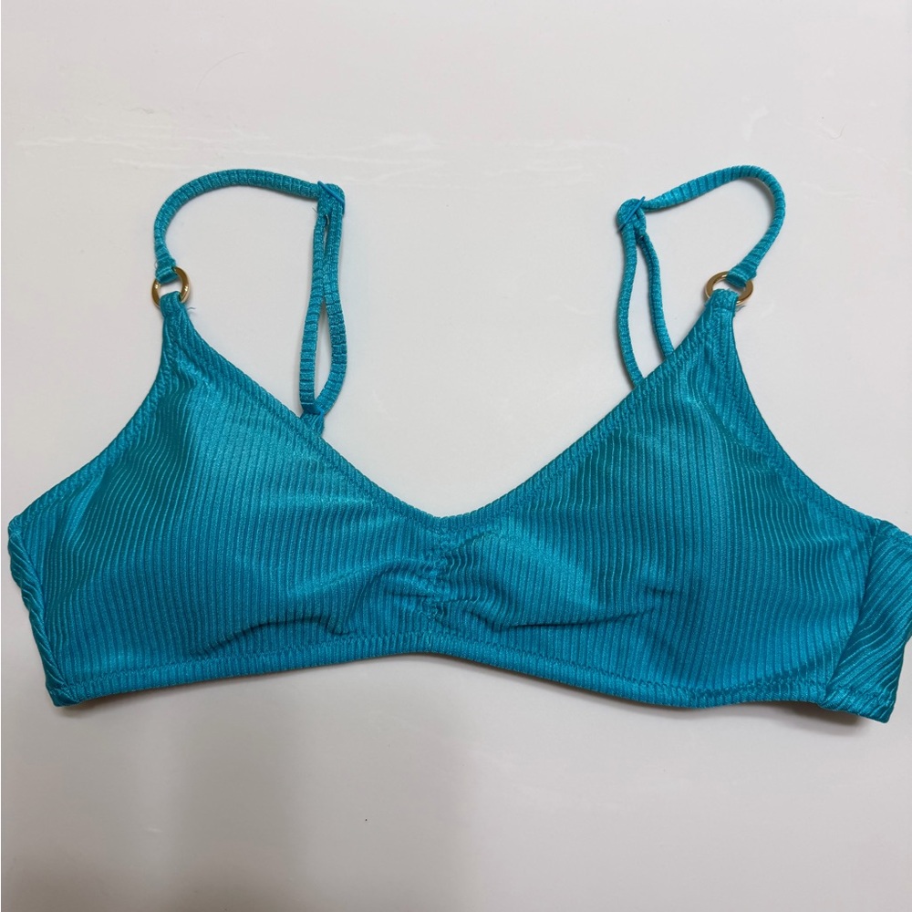 Aerie Turquoise Ribbed Bikini Top